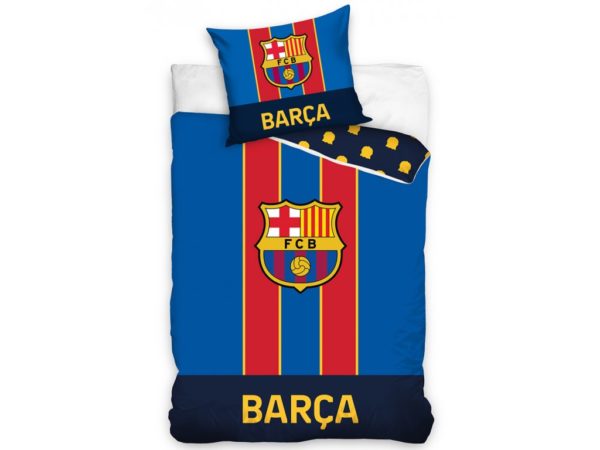 Carbotex Bavlněné povlečení 140x200 + 70x90 cm - FC Barcelona Barca Stripes