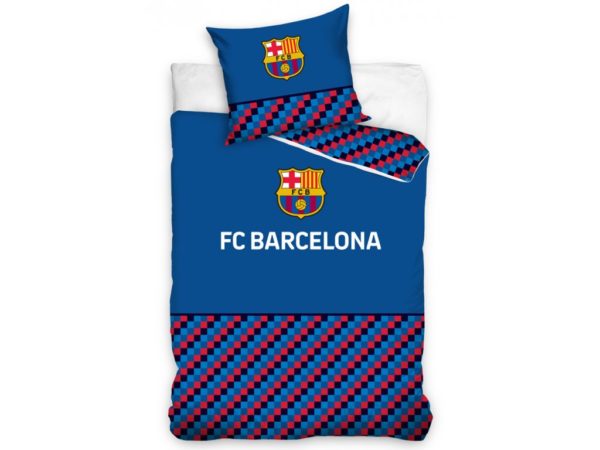Carbotex Bavlněné povlečení 140x200 + 70x90 cm - FC Barcelona Half of Cubes