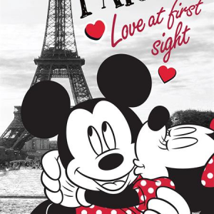 Jerry Fabrics Bavlněná froté osuška 70x140 cm - Mickey a Minnie Paris