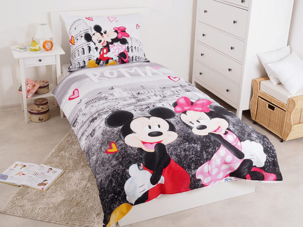 Jerry Fabrics Bavlněné povlečení 140x200 + 70x90 cm Mickey a Minnie in Rome