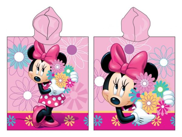 Jerry Fabrics Froté dětské pončo s kapucí Minnie růžová 50x115