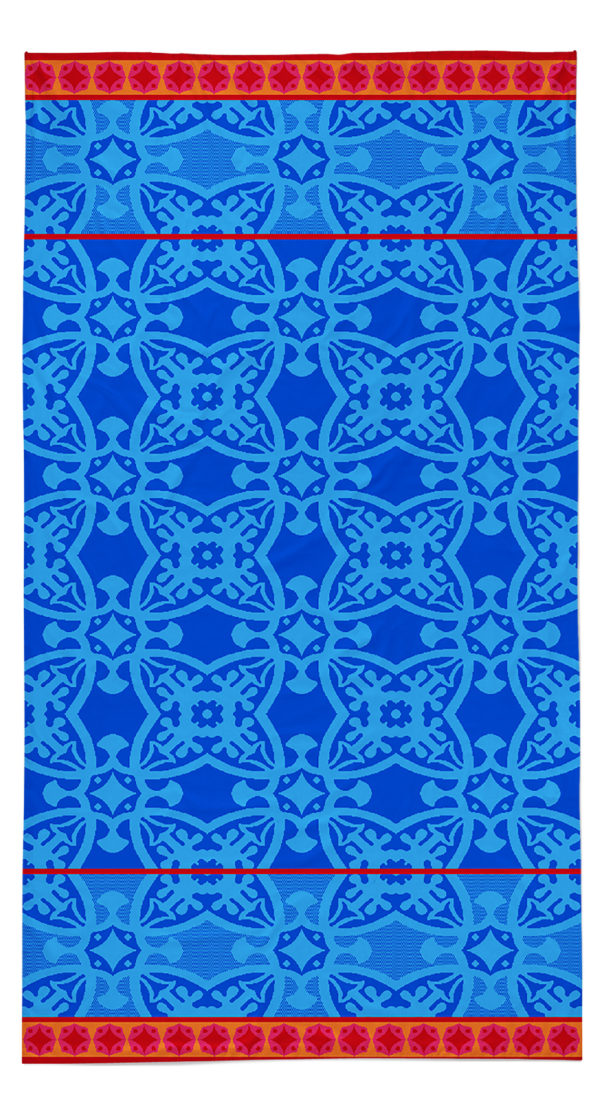 Plážová osuška MAXI 90x160 - Ibiza 1 - Modré květiny