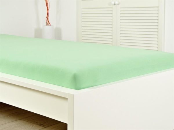 Prostěradlo Jersey bavlna IDEAL 90x200 cm – Světlá zelená