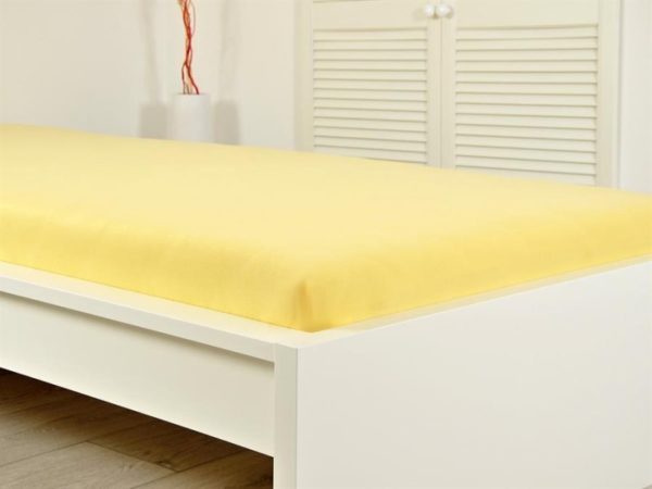 Prostěradlo Jersey bavlna IDEAL 90x200 cm – Žlutá