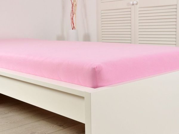 Prostěradlo Jersey česaná bavlna MAKO 140-160x200 cm - Růžová