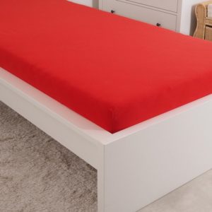 Prostěradlo Jersey česaná bavlna MAKO 90x200 cm – Červená