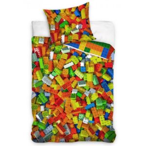TipTrade Bavlněné povlečení 140x200 + 70x90 cm - LEGO Kostky