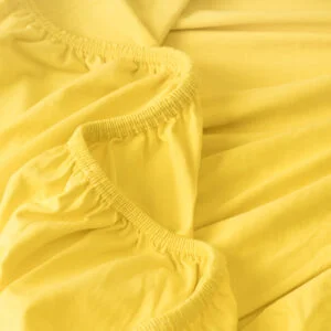 PovlečemeVás Luxusní bavlněné JERSEY prostěradlo s lycrou 160x200 cm - žlutá