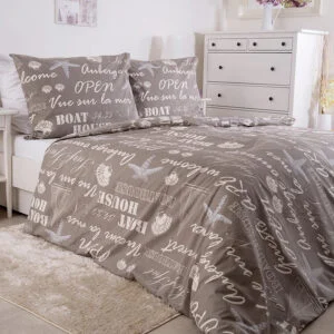 TipTrade Bavlněné povlečení DELUXE 220x200 + 2x 70x90 cm - Boat House Hnědá