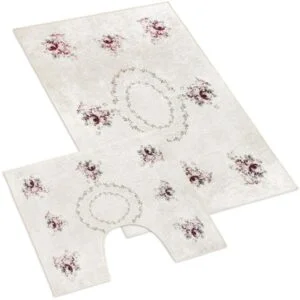 Kvalitex Dvoudílná koupelnová předložka 60x100 + 60x50 cm - Kytice 3D