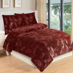 Jahu Povlečení mikroplyš 140x200 + 70x90 cm - Peříčka cihlová