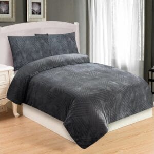 Jahu Povlečení mikroplyš 140x200 + 70x90 cm - Trojice tmavě šedá