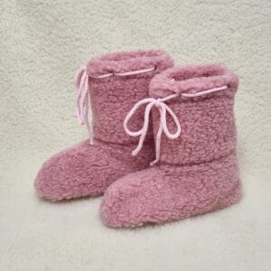 Merino Televizní bačkory z ovčí vlny se šňůrkou - růžové Velikost boty: 36-37