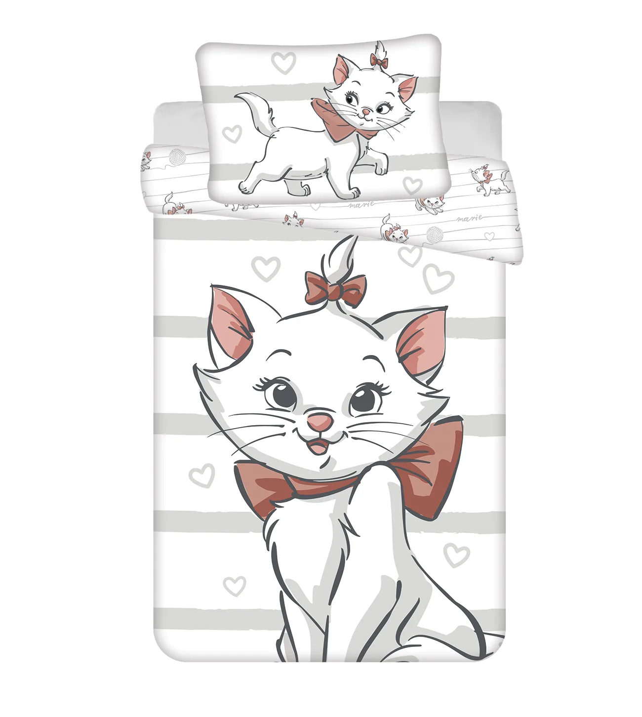 Jerry Fabrics Povlečení do postýlky 100x135 + 40x60 cm - Marie Cat "Bow"