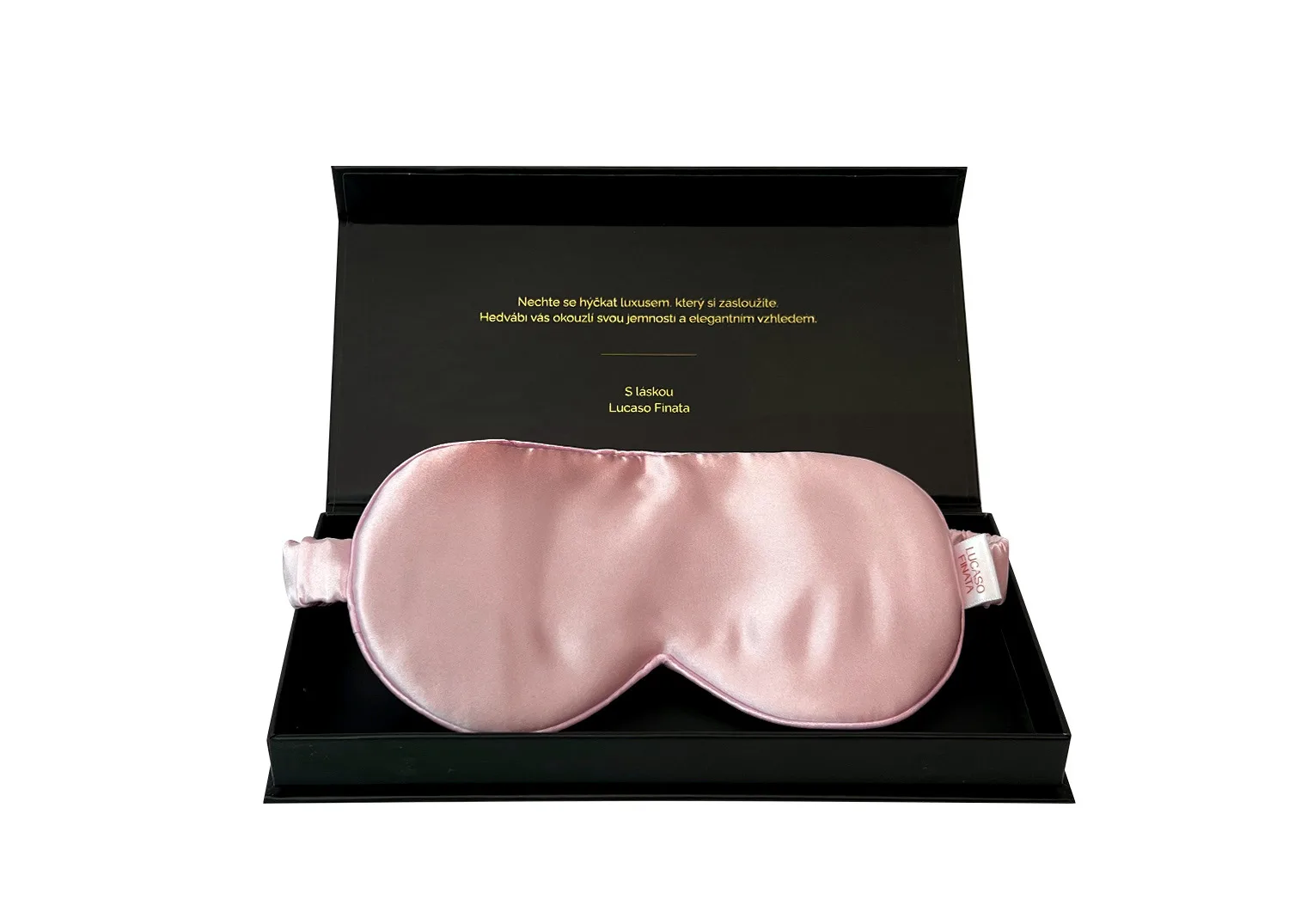 Lucaso Finata Hedvábná maska na spaní - Rose Pink