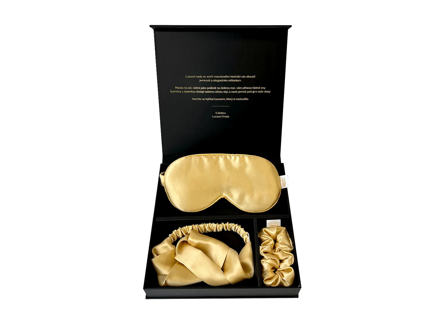 Lucaso Finata Hedvábná sada s čelenkou do vlasů - Royal Gold