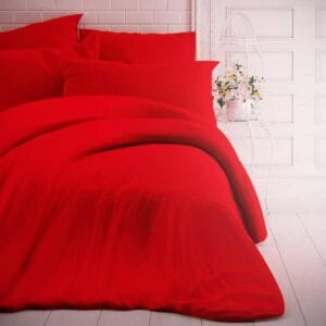 Kvalitex Jednobarevné bavlněné povlečení 140x200 + 70x90 cm - Červené