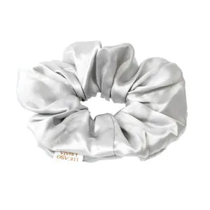 Lucaso Finata Hedvábná gumička do vlasů - Silver Gray