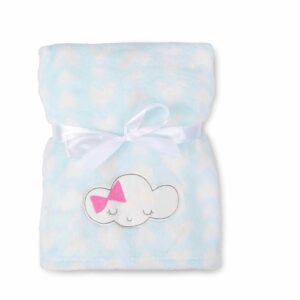 Babymatex Deka RICCO s výšivkou 75x100 cm - Světle modrá Mráček