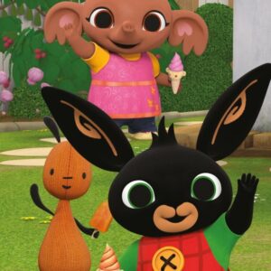 Carbotex Bavlněná froté osuška 70x140 cm  -Zajíček Bing se zmrzlinou