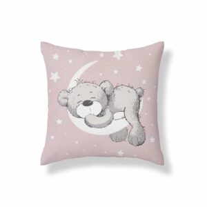 Detexpol Povlak na polštářek 40x40 cm - Medvídek usínáček růžový