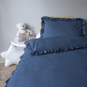 Detexpol Povlečení do postýlky 100x135 + 40x60 cm s volánkem - Mayamoo denim