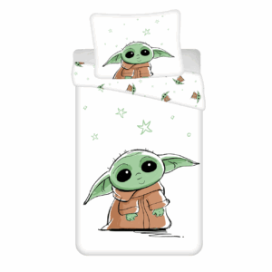 Jerry Fabrics Bavlněné povlečení 140x200 + 70x90 cm - Star Wars "Baby Yoda"