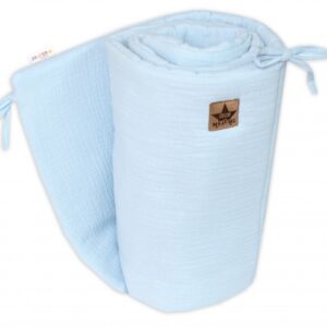 Baby Nellys Mušelínový mantinel do postýlky 330x180cm - modrá