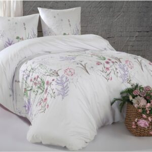 TipTrade Bavlněné povlečení 140x200 + 70x90 cm - Liva Fialkové