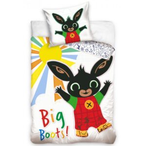 Carbotex Bavlněné povlečení 140x200 + 70x90 cm - Zajíček Bing a duhové sluníčko