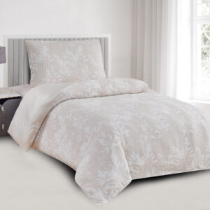 Jahu Saténové povlečení s žakárovým vzorem 140x200 + 70x90 cm - Alabama béžová