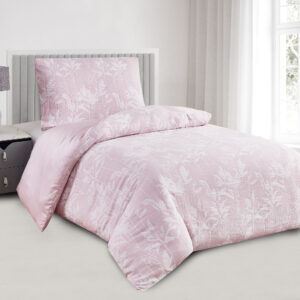 Jahu Saténové povlečení s žakárovým vzorem 140x200 + 70x90 cm - Alabama růžová