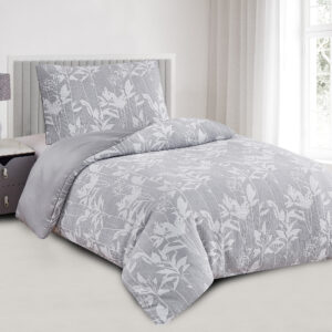 Jahu Saténové povlečení s žakárovým vzorem 140x200 + 70x90 cm - Alabama šedá