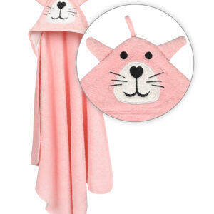 Babymatex Bavlněná osuška pro miminko s kapucí Jimmy 80x80cm - Kočička
