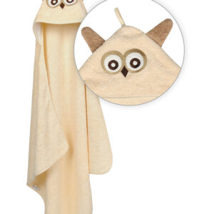 Babymatex Bavlněná osuška pro miminko s kapucí Jimmy 80x80cm - Sovička