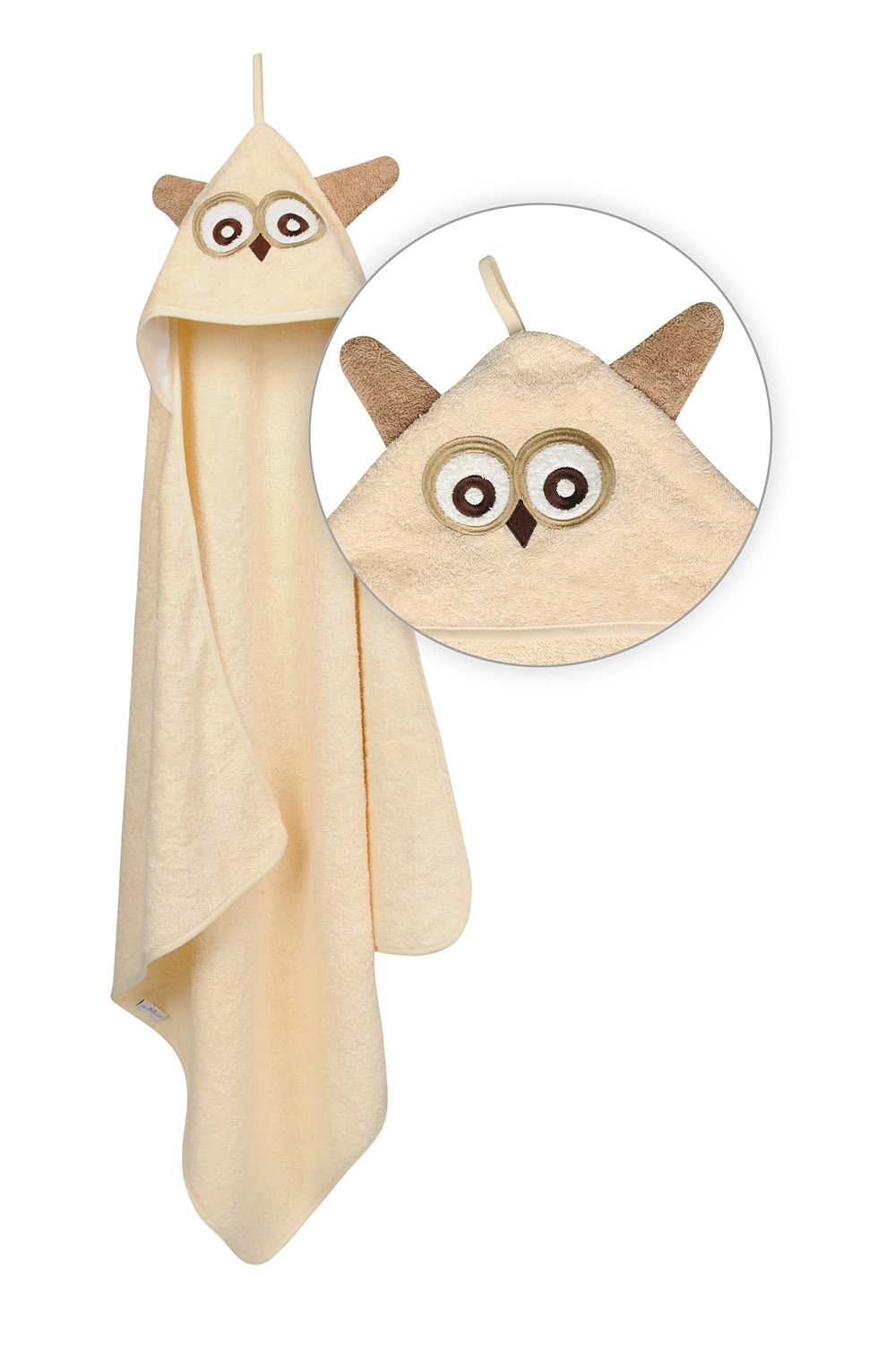 Babymatex Bavlněná osuška pro miminko s kapucí Jimmy 80x80cm - Sovička
