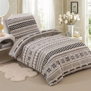 Jahu Povlečení mikroplyš 140x200 + 70x90 cm - Flake grey