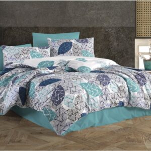 TipTrade Bavlněné povlečení 140x200 + 70x90 cm - Linna Tyrkysové