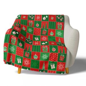 TipTrade Vánoční deka mikroplyš 150x200 cm - Vánoční patchwork