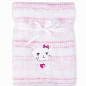 Babymatex Deka RICCO s výšivkou 75x100 cm - Růžová Kočička