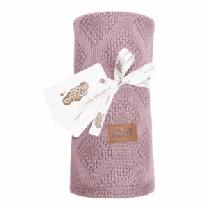 Detexpol Pletená deka do kočárku bambus 80x100 cm - Mayamoo Růžová