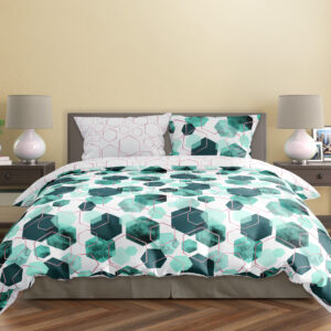 FARO Bavlněné saténové povlečení 140x200 + 70x90 cm - Milagro Verde 009