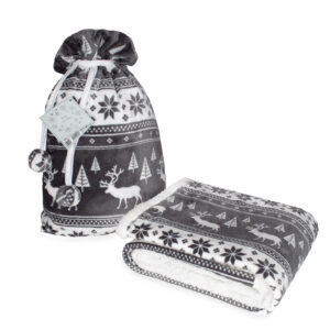 FARO Vánoční deka beránková 127x152 cm - Tmavě šedá