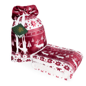 FARO Vánoční deka beránková 127x152 cm - Vínová