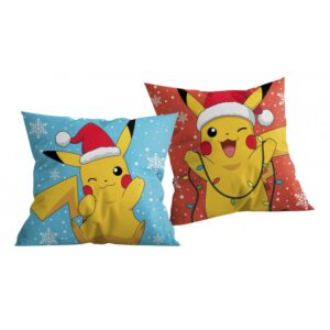 Halantex Dekorační polštářek 40x40 cm - Pokémon "Vánoce"