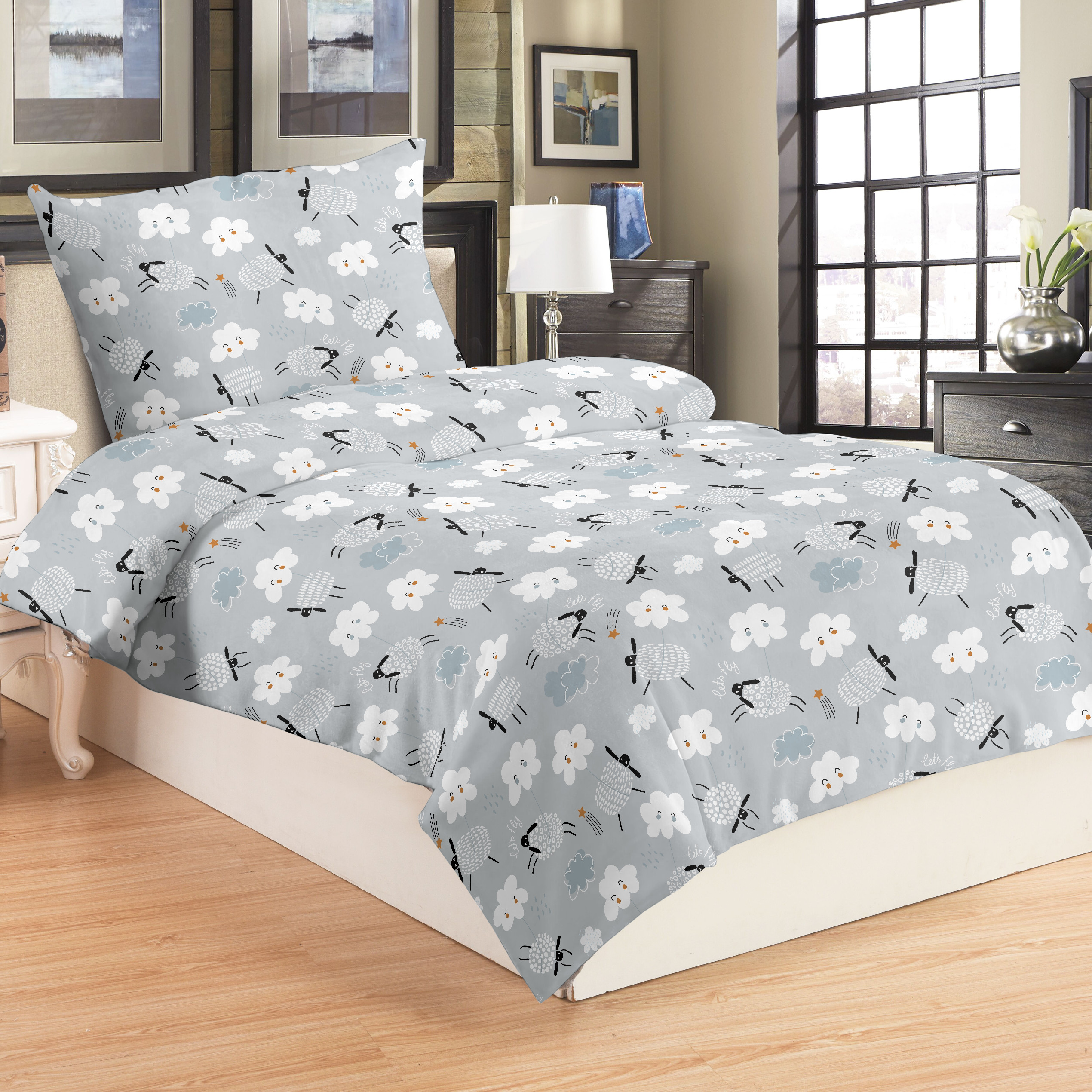 Jahu Povlečení mikroplyš 140x200 + 70x90 cm - Ovečka