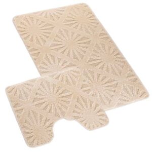 Kvalitex Koupelnová a WC předložka 60x100 + 60x50 cm - Paprsky smetanové