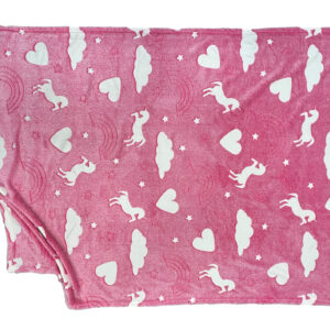 Mikro Trading a.s. Deka mikroflanel 100x150 s jednorožci ve tmě svítící 0m+ růžová