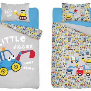 Detexpol Povlečení do postýlky 100x135 + 40x60 cm - Bagry