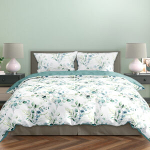 FARO Bavlněné saténové povlečení 140x200 + 70x90 cm - Milagro Verde 006